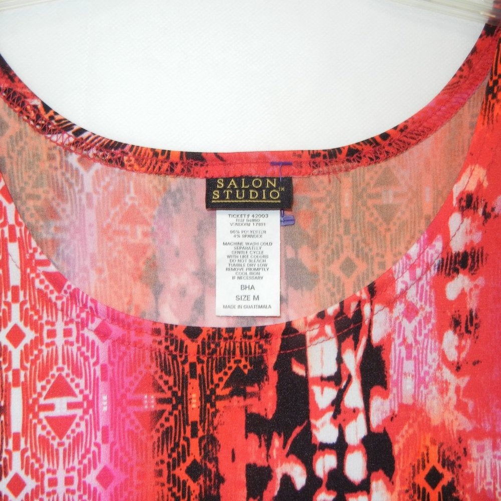 2 Piece Skirt Set Medium Sleeveless Crew Neck Top Midi Vintage Stretch Graphic - Picture 2 of 12